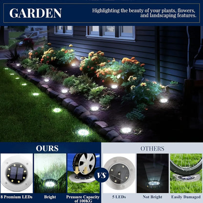 Solar Pathway Lights – 4 or 6 Pack, Cold White LED, Waterproof Outdoor Lighting