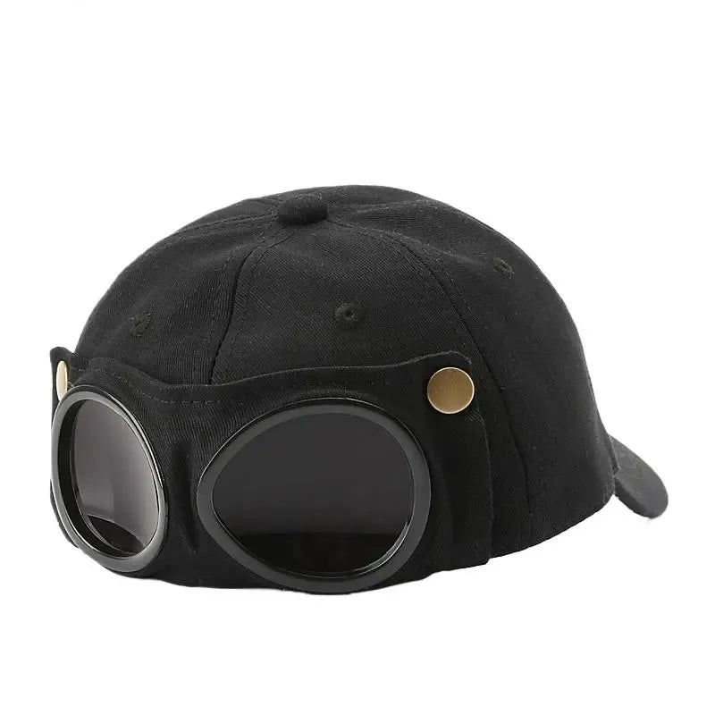Korean-Style Pilot Baseball Cap – Glasses-Ready, Curved Visor