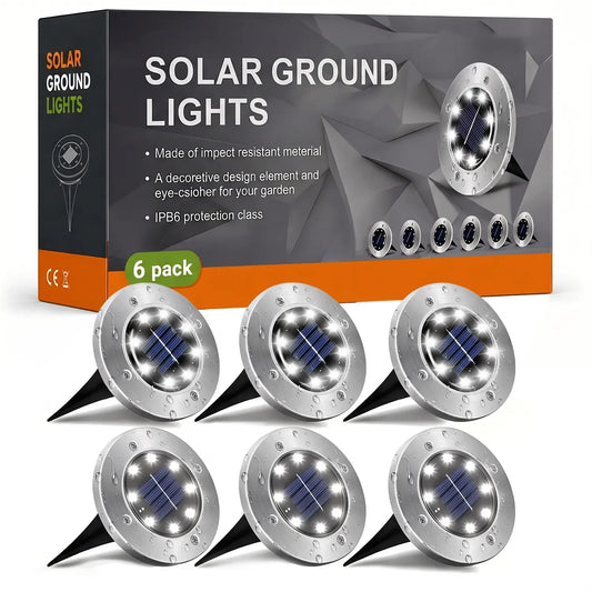 Solar Pathway Lights – 4 or 6 Pack, Cold White LED, Waterproof Outdoor Lighting