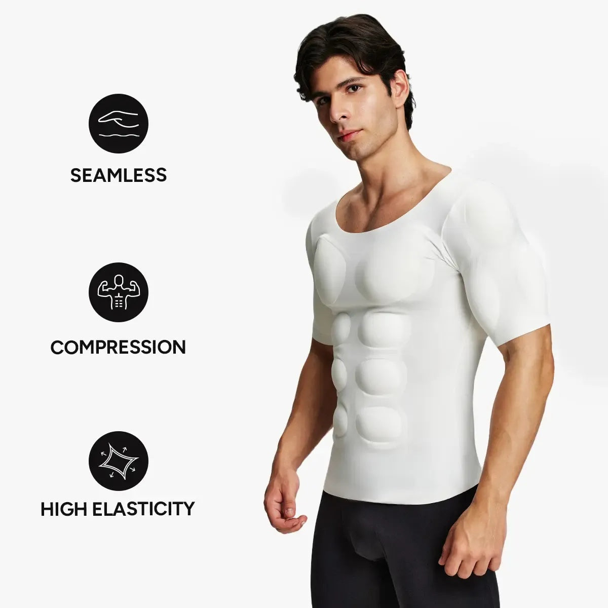 Men's Seamless Muscle-Enhancing T-Shirt – Instant Definition