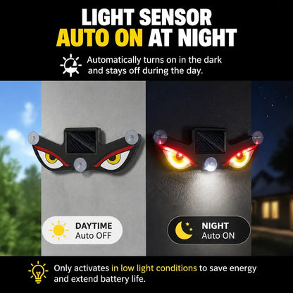 Vampire Devil Eye LED Car Window Display, Solar & USB Powered