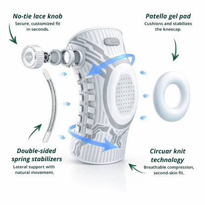 Adjustable Compression Knee Support with Micro-Dial Knob – Perfect Fit for Active Lifestyles