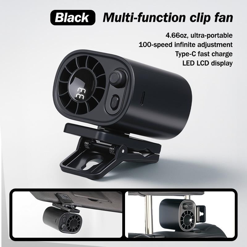 2026 Semiconductor Cooling Car Fan – 100 Speeds, 360° Rotation, 20Hr Battery