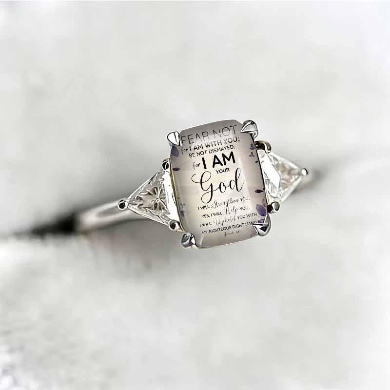 Women's Adjustable Christian Scripture Ring – Gold-Plated CZ Jewelry