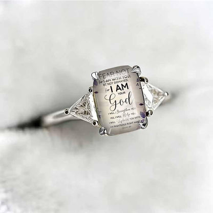 Women's Adjustable Christian Scripture Ring – Gold-Plated CZ Jewelry