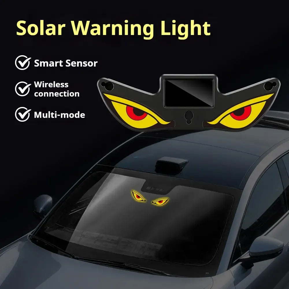 Vampire Devil Eye LED Car Window Display, Solar & USB Powered