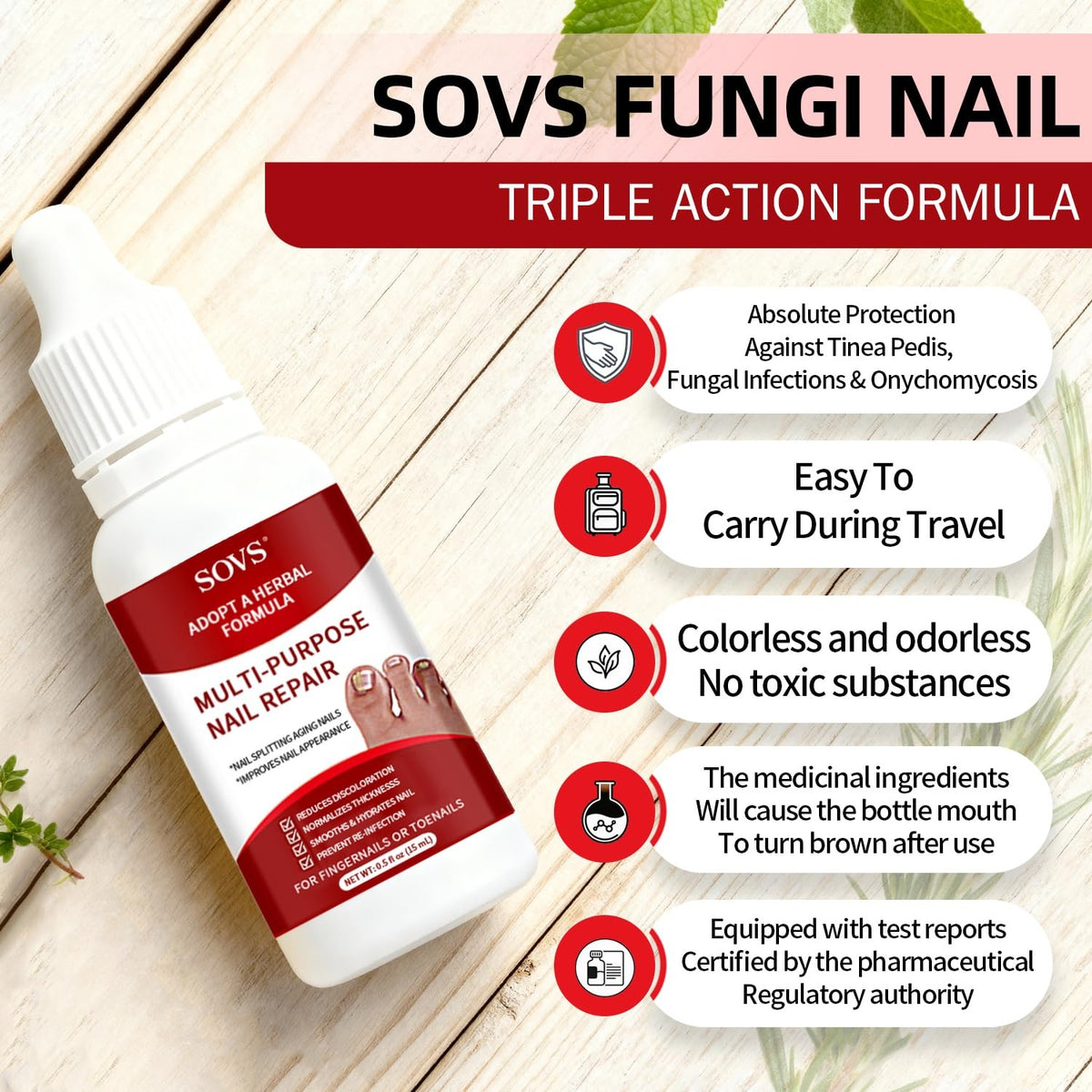 Multi-Purpose Nail Repair Treatment – Herbal Formula for Discolored, Thick & Damaged Nails