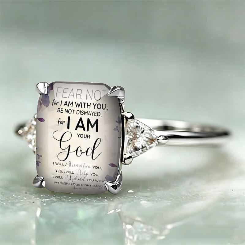 Women's Adjustable Christian Scripture Ring – Gold-Plated CZ Jewelry