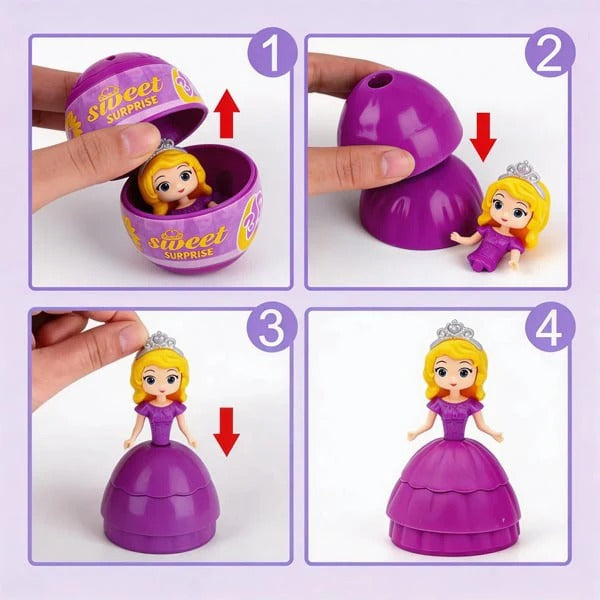 Princess Prefilled Easter Eggs Surprise Toy Basket Stuffers for Girls 6/12 Pack