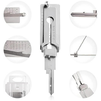 SS001 Pro Precision Locksmith Kit – Stainless Steel Decoder & Pick Set