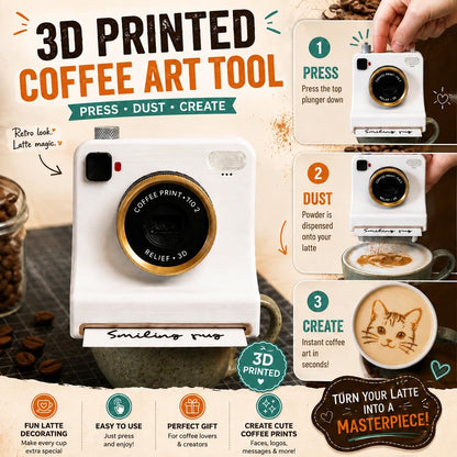 3D Printed Latte Art Camera – Easy Coffee Stencil Tool