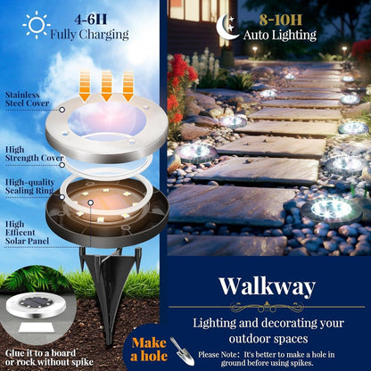Solar Pathway Lights – 4 or 6 Pack, Cold White LED, Waterproof Outdoor Lighting