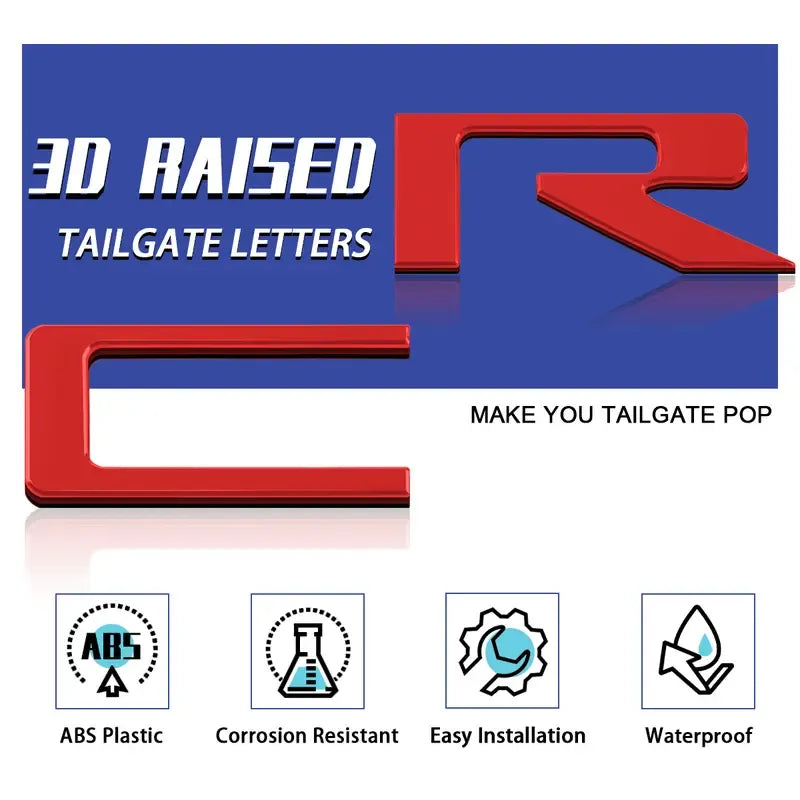 3D Raised Tailgate Letters – Premium ABS Overlay Trim Stickers