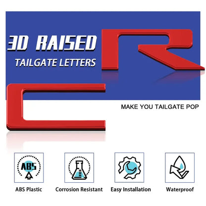 3D Raised Tailgate Letters – Premium ABS Overlay Trim Stickers