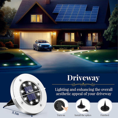 Solar Pathway Lights – 4 or 6 Pack, Cold White LED, Waterproof Outdoor Lighting