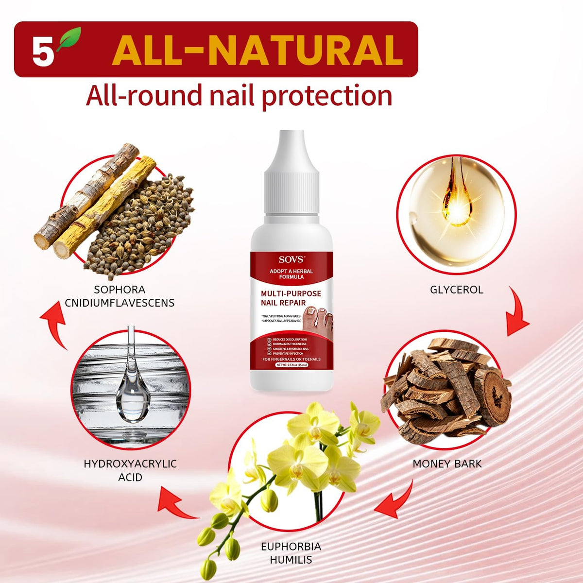 Multi-Purpose Nail Repair Treatment – Herbal Formula for Discolored, Thick & Damaged Nails