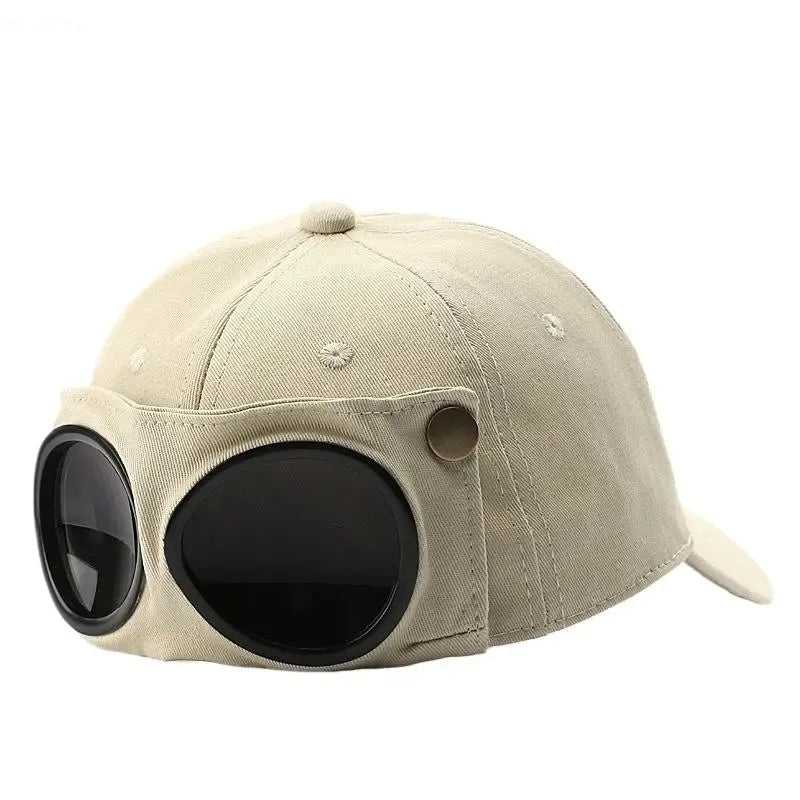 Korean-Style Pilot Baseball Cap – Glasses-Ready, Curved Visor