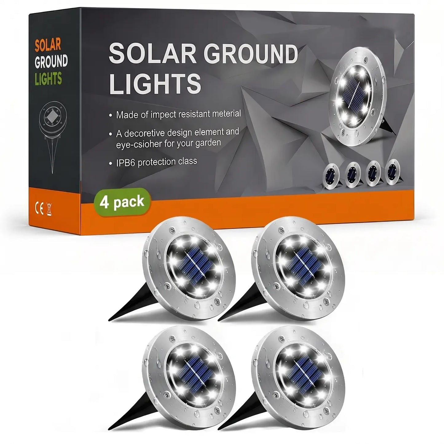 Solar Pathway Lights – 4 or 6 Pack, Cold White LED, Waterproof Outdoor Lighting