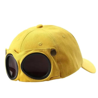 Korean-Style Pilot Baseball Cap – Glasses-Ready, Curved Visor