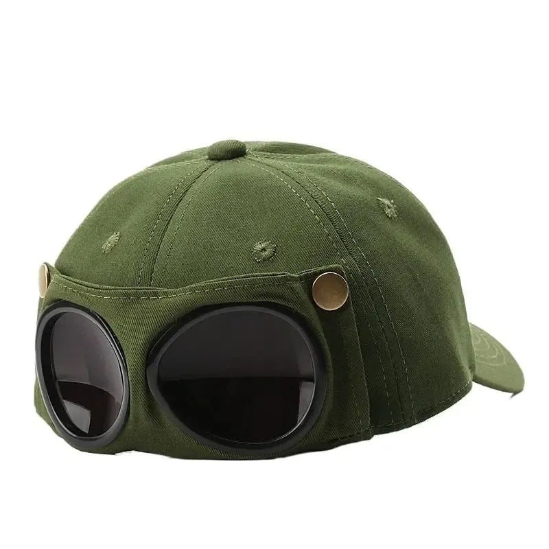 Korean-Style Pilot Baseball Cap – Glasses-Ready, Curved Visor
