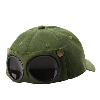 Korean-Style Pilot Baseball Cap – Glasses-Ready, Curved Visor