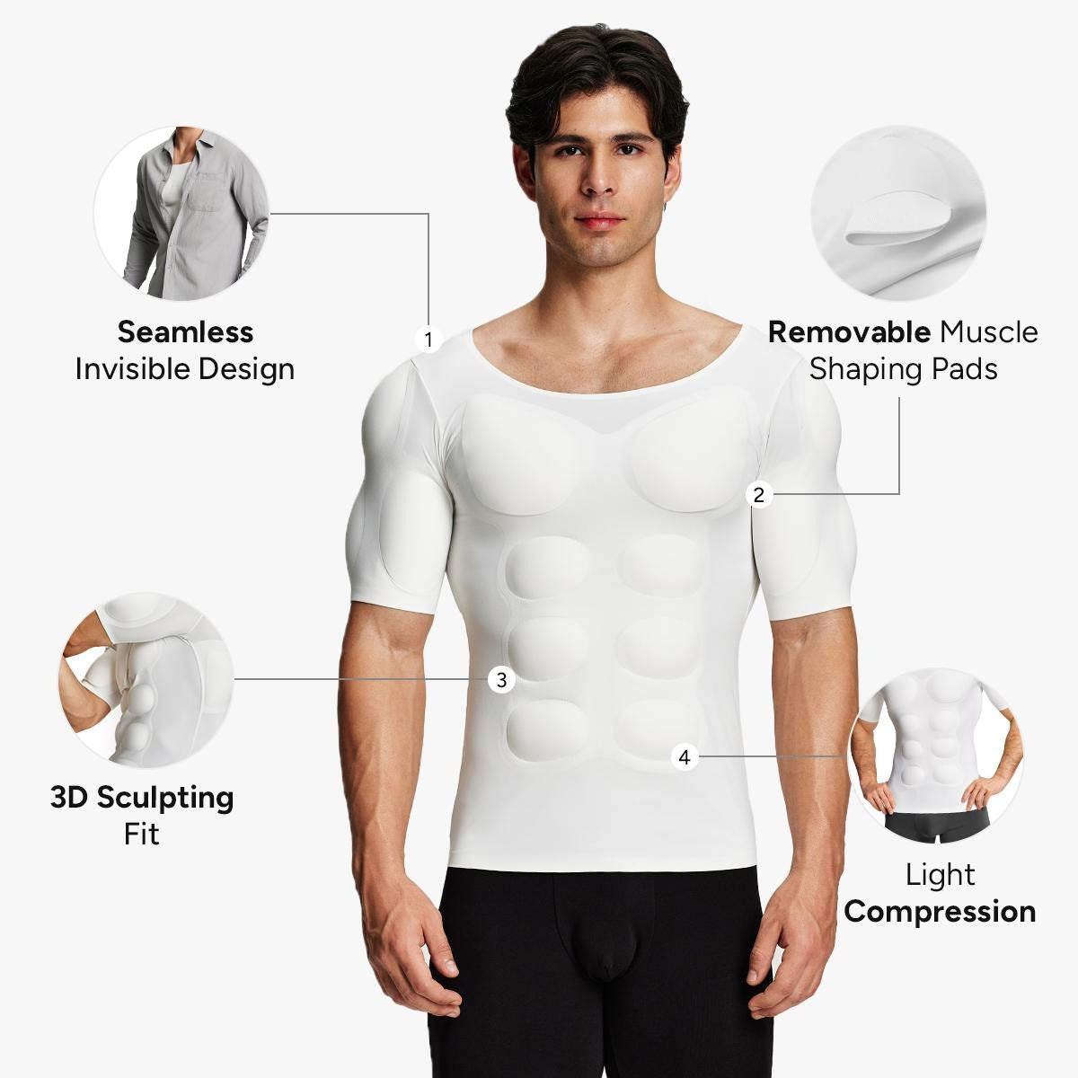 Men's Seamless Muscle-Enhancing T-Shirt – Instant Definition