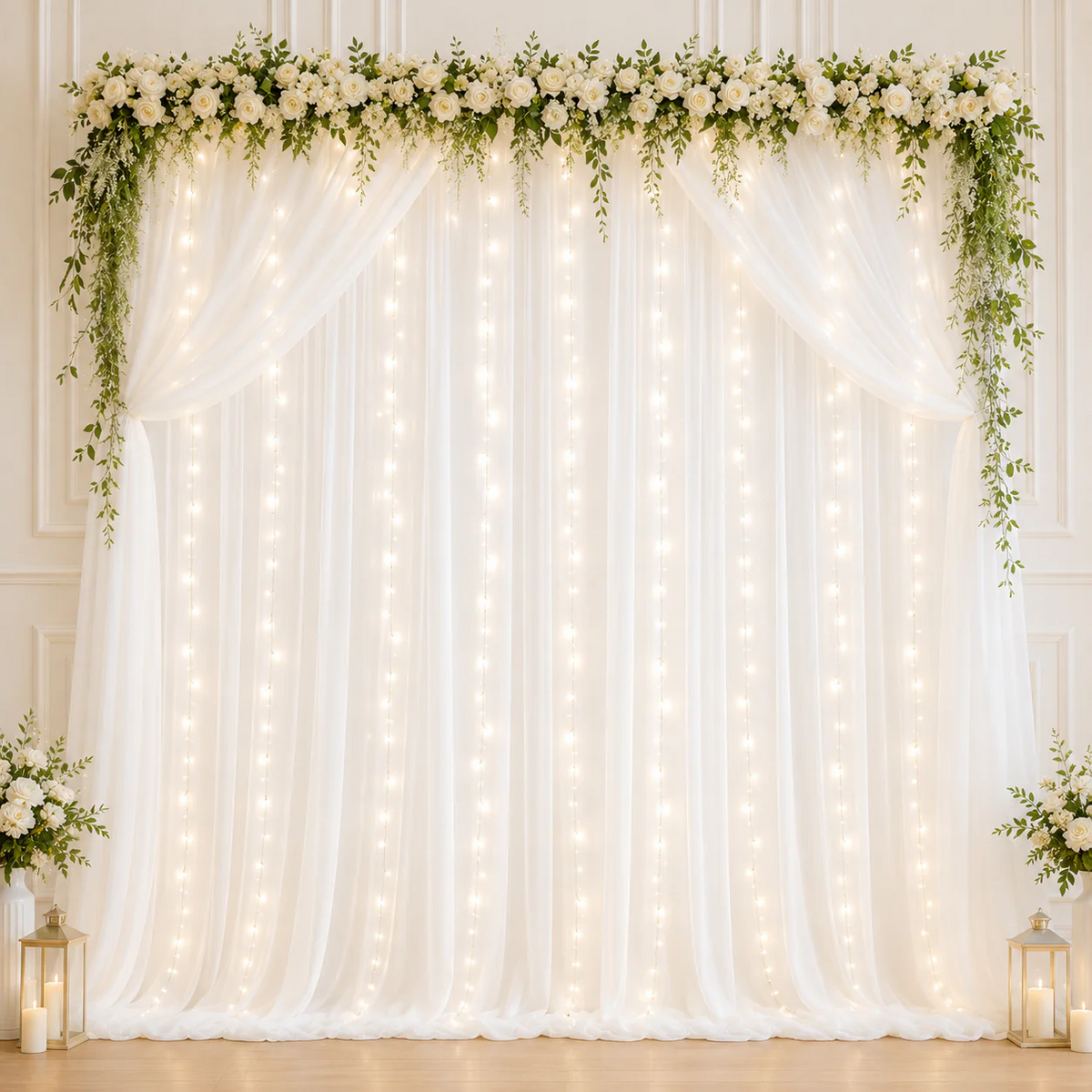 Dreamy Tulle Curtain Lights – 3m Width, Warm Glow, 3 Heights