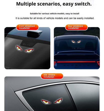 Vampire Devil Eye LED Car Window Display, Solar & USB Powered