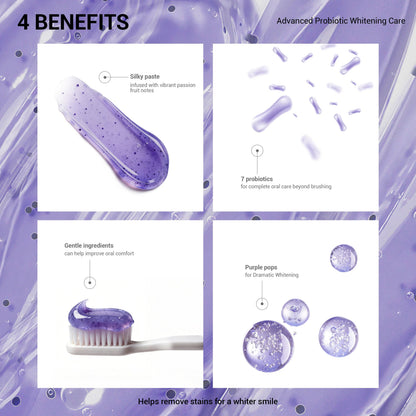 7-Pro Probiotic Purple Toothpaste for Fresh Breath & Brightening