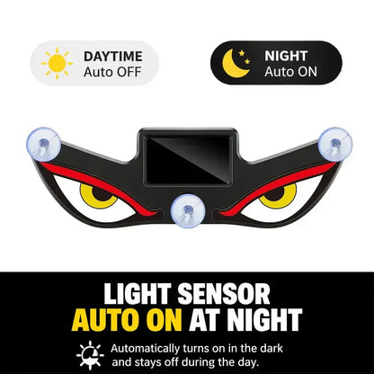 Vampire Devil Eye LED Car Window Display, Solar & USB Powered