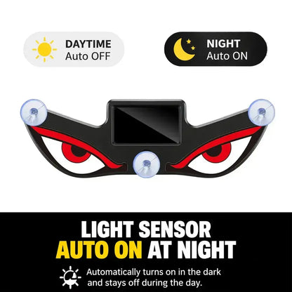 Vampire Devil Eye LED Car Window Display, Solar & USB Powered