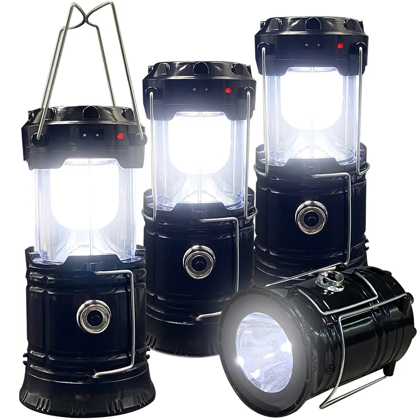 Solar Rechargeable Camping Lantern – Magnetic Base, Foldable Hook, Multi-Mode Flashlight