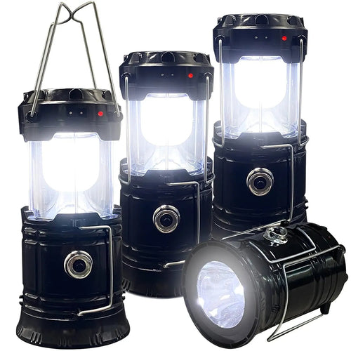 Solar Rechargeable Camping Lantern – Magnetic Base, Foldable Hook, Multi-Mode Flashlight