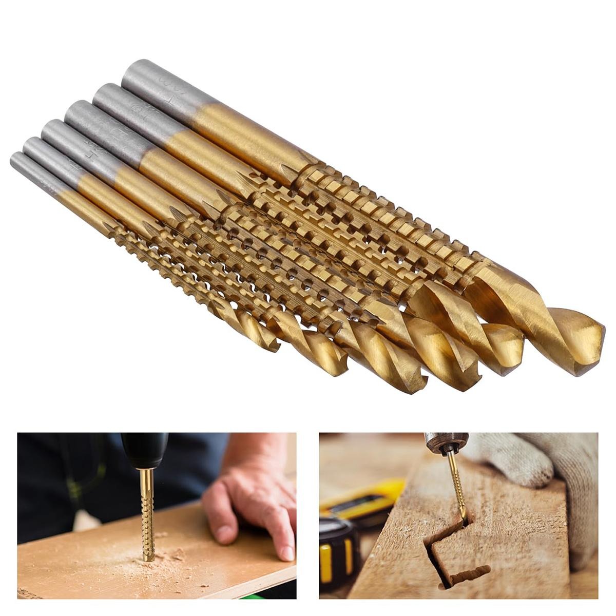 Titanium HSS Serrated Drill Bit Set – 6-Pack, 3–8mm, Fast Chip Removal