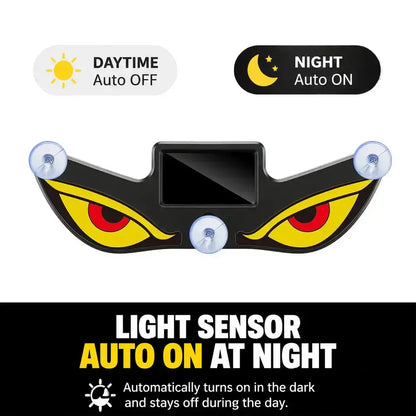 Vampire Devil Eye LED Car Window Display, Solar & USB Powered