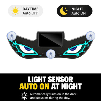 Vampire Devil Eye LED Car Window Display, Solar & USB Powered