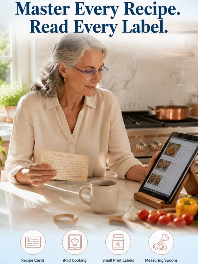 Intelligent Dual Focus Reading Glasses with Blue Light Filtering