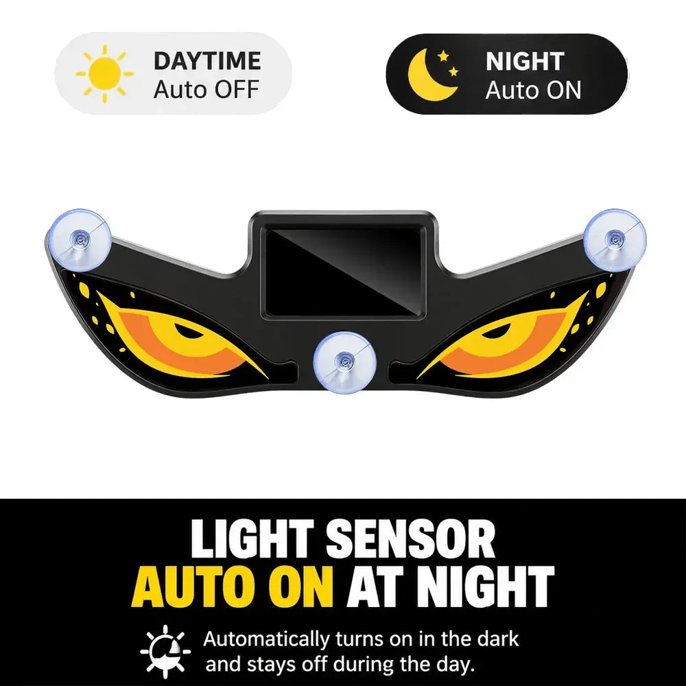 Vampire Devil Eye LED Car Window Display, Solar & USB Powered