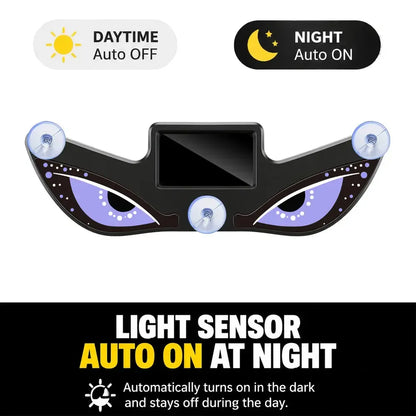 Vampire Devil Eye LED Car Window Display, Solar & USB Powered