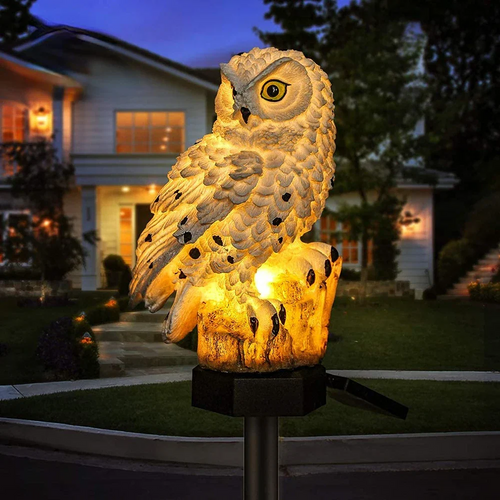 Solar Resin Owl Garden Stake Light – Waterproof LED Pathway Decor
