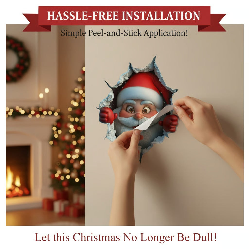 Festive Decor 2-Piece Santa Face Vinyl Stickers