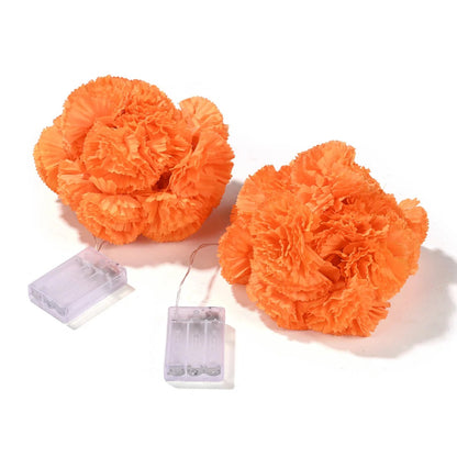 Halloween Marigold LED Garland Lights – 20/40 LEDs, Remote & Steady-On Options