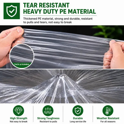 Heavy Duty Clear Waterproof PE Tarp – Transparent Outdoor Cover with Metal Grommets