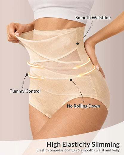 High-Waisted Cotton Shapewear Panty – Firm Control, Sizes XS-3XL