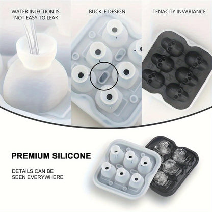 3D Skull Ice Cube Mold – Easy-Release Silicone Tray