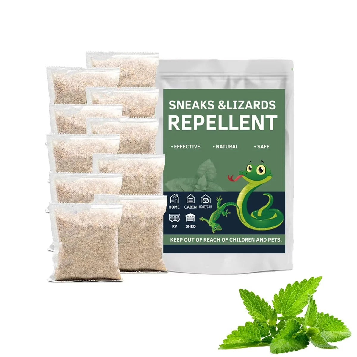 Natural Snake & Lizard Repellent Pouches – 10 Pack, Safe & Long-Lasting