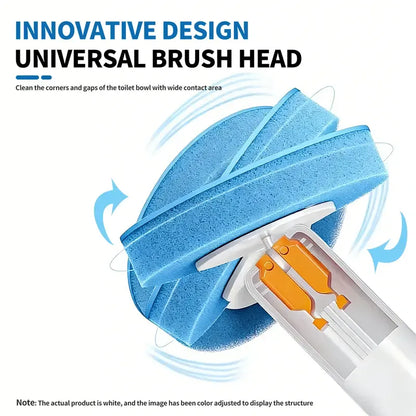 Rotating Toilet Scrubber Kit – 32 Disposable Deep-Clean Refill Heads