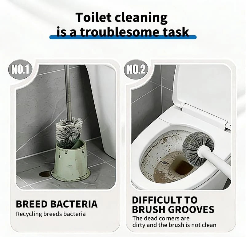 Rotating Toilet Scrubber Kit – 32 Disposable Deep-Clean Refill Heads