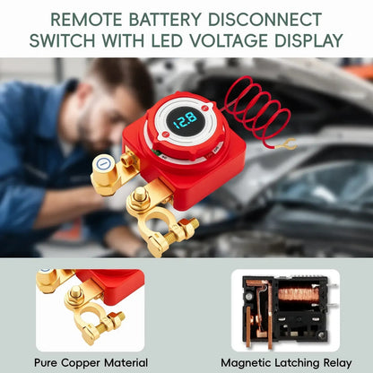 12V 240A Remote Battery Disconnect Switch with LED Voltage Display