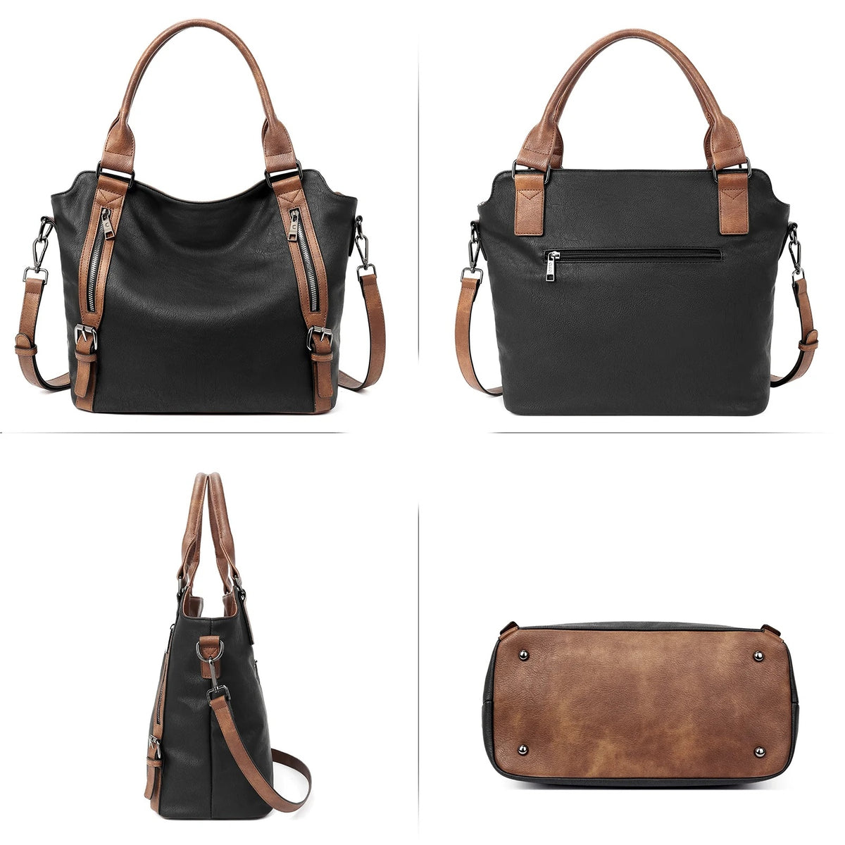 Large Soft Leather Hobo Tote Bag with Adjustable Shoulder Strap for Women